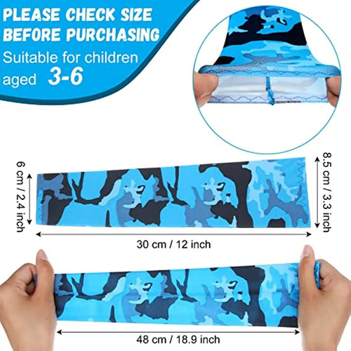 1 Paar Kinder-Armstulpen, Sonnenschutz, kühlende UV-Schutz-Ärmel, rutschfeste Armabdeckungen aus Eisseide für Jungen und Mädchen